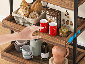 5-Tier Kitchen Baker's Rack with Power Outlets, Drawer & Sliding Shelves