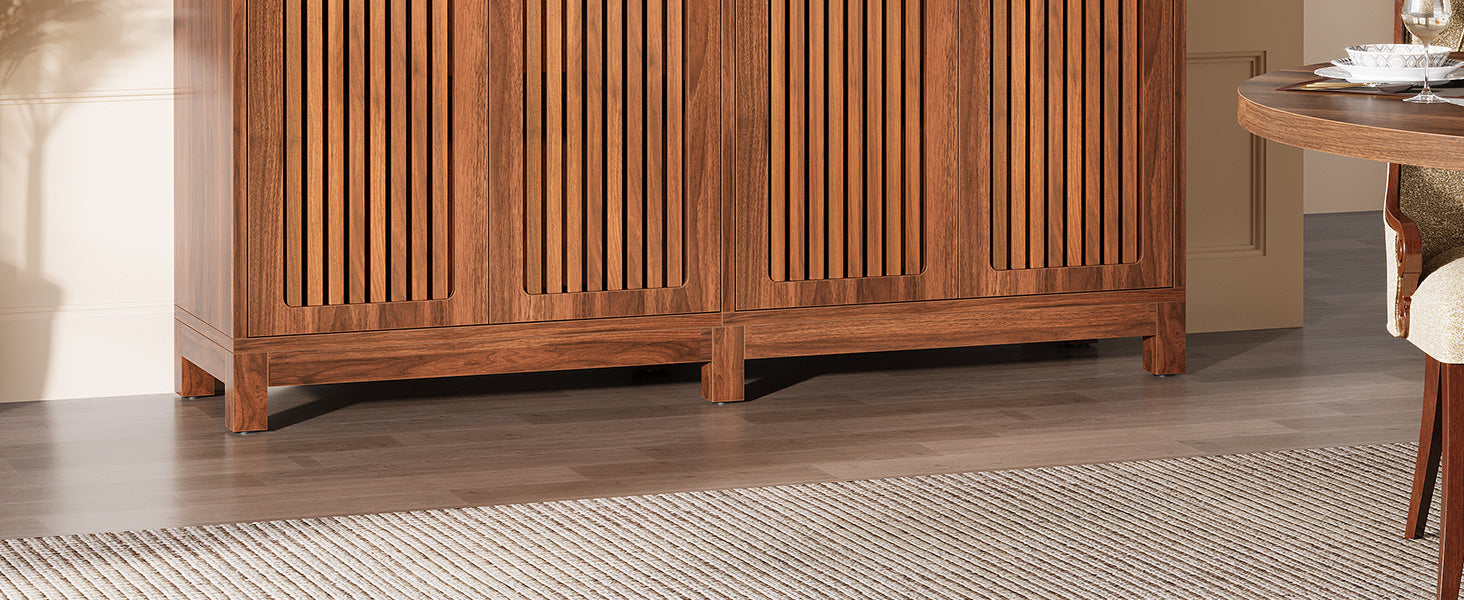 57" Sideboard Buffet, Farmhouse Storage Cabinet with Adjustable Shelf