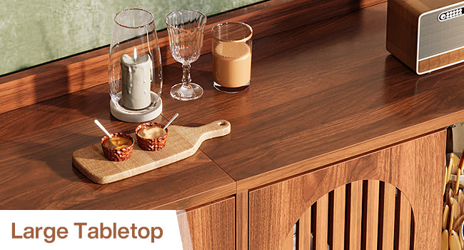 57" Sideboard Buffet, Farmhouse Storage Cabinet with Adjustable Shelf