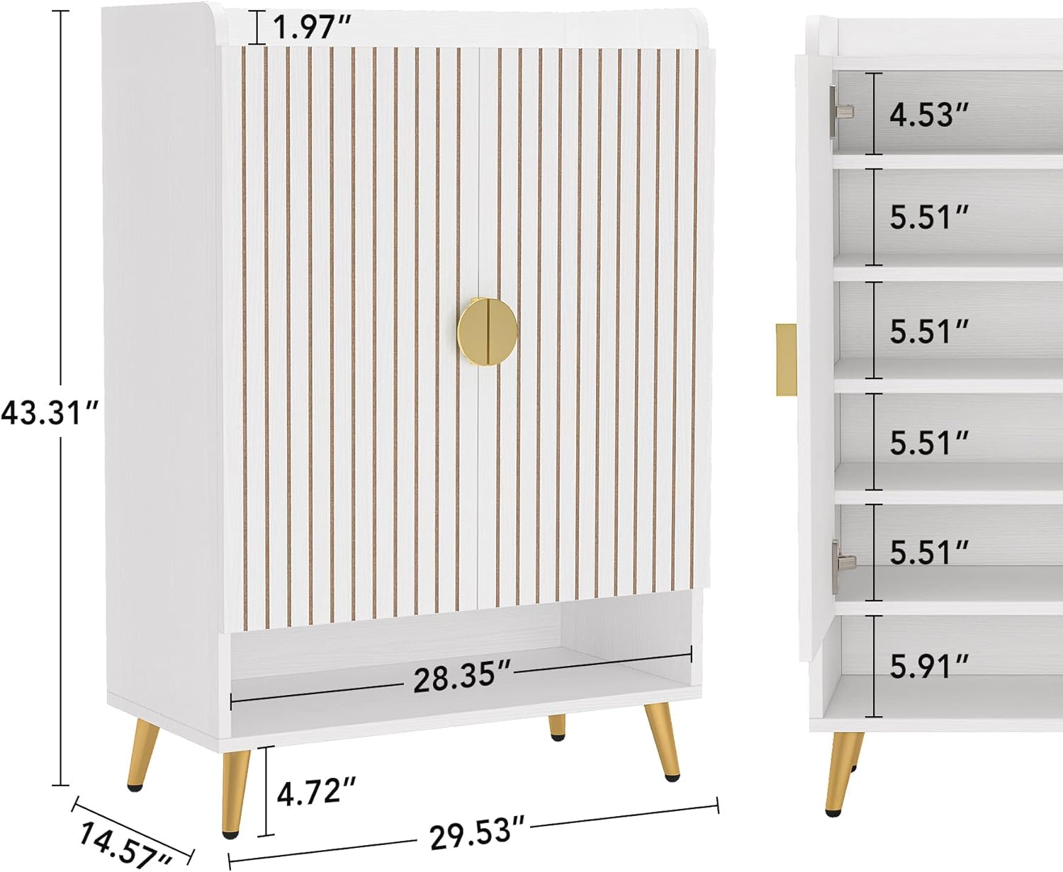 7-Tier Shoe Cabinet, Shoe Storage Organizer with Adjustable Shelves