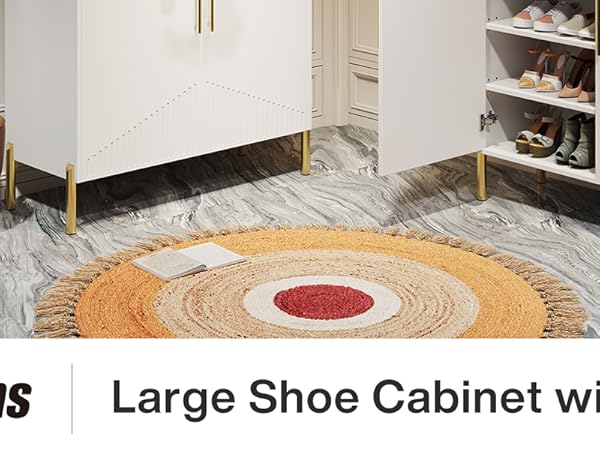 30 Pairs Shoe Cabinet, 6-Tier Modern Shoes Rack Organizer with Doors